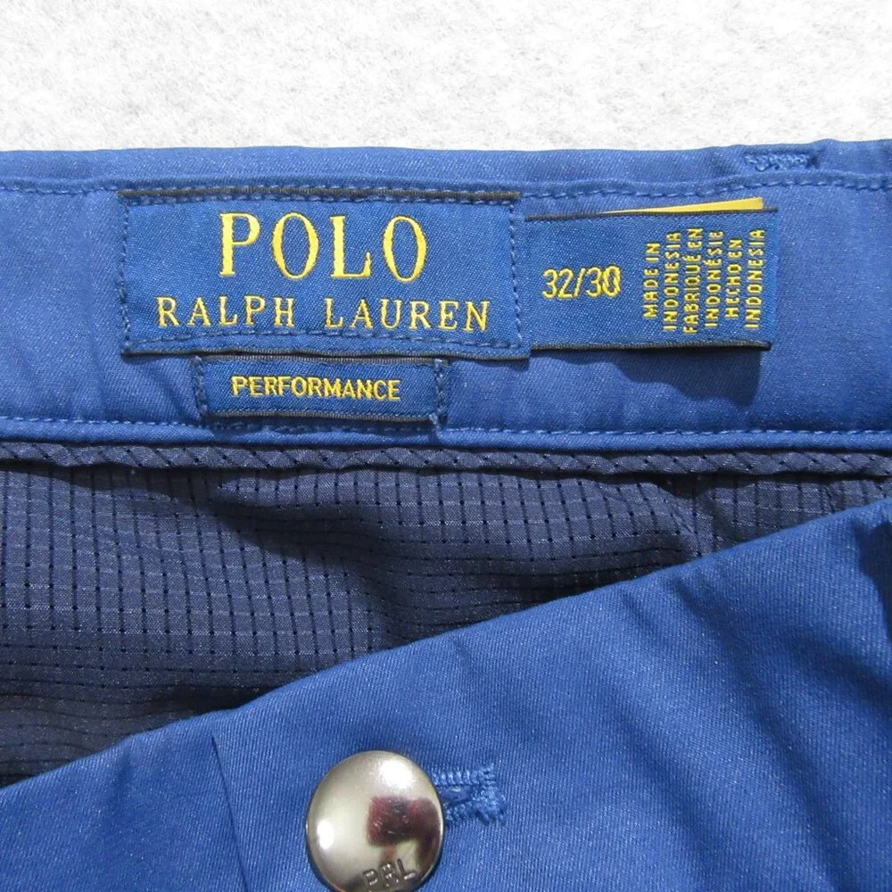 Polo Ralph Lauren Performance Chino‎ Pants 32x30 Blue Stretch Flat Front Golf